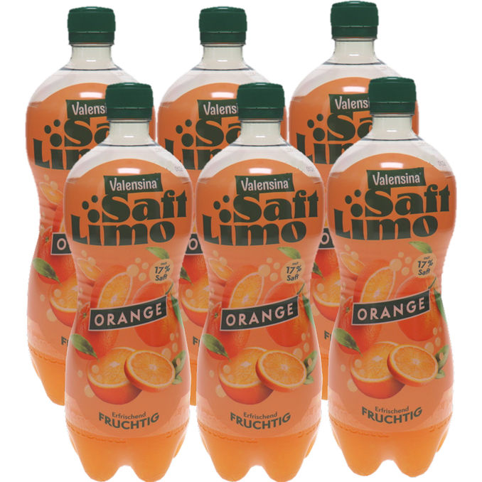 Valensina Limonade Orange, 6er Pack (EINWEG) zzgl. Pfand