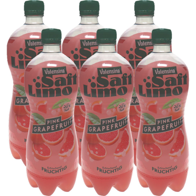 Valensina Limonade Pink Grapefruit, 6er Pack (EINWEG) zzgl. Pfand