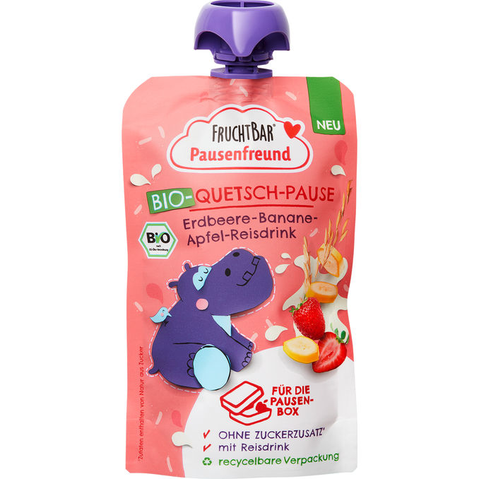Fruchtbar 2 x BIO Quetschie Erdbeere-Banane-Apfel-Reisdrink