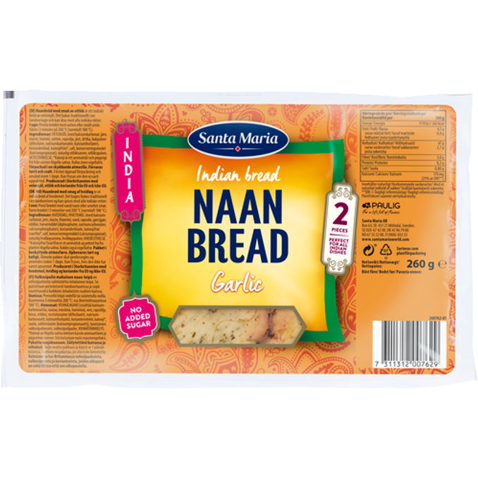 Santa Maria Naan m. Hvidløg