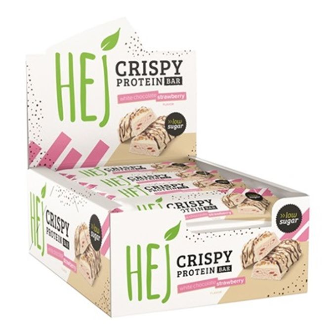 HEJ Natural Crispy Protein White Chocolate Strawberry, 12er Pack