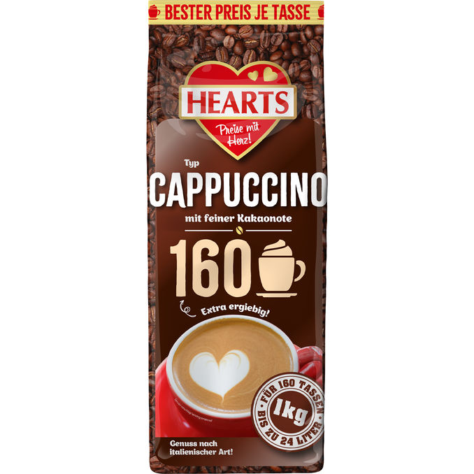 Hearts Cappucino, 160 Tassen