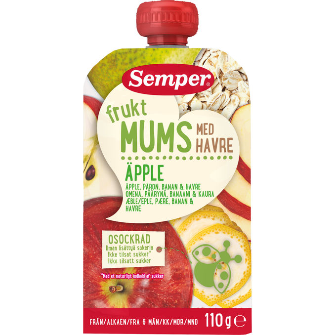 Semper Klemmepose Frugtmos m. Havre 110 g 6 Mån.