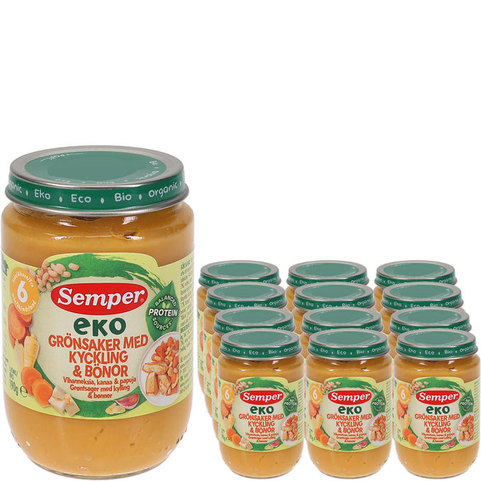 Semper Vihanneksia, Kanaa & Papuja Luomu 12-pack