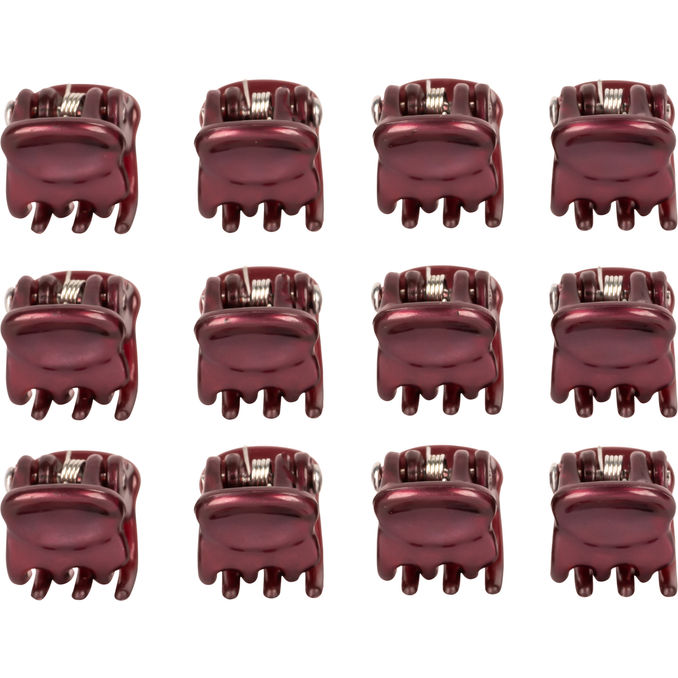 Ibero Mini-Haarclips Burgunder