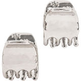 Ibero Haarclips Metall-Silber, 2 Stück