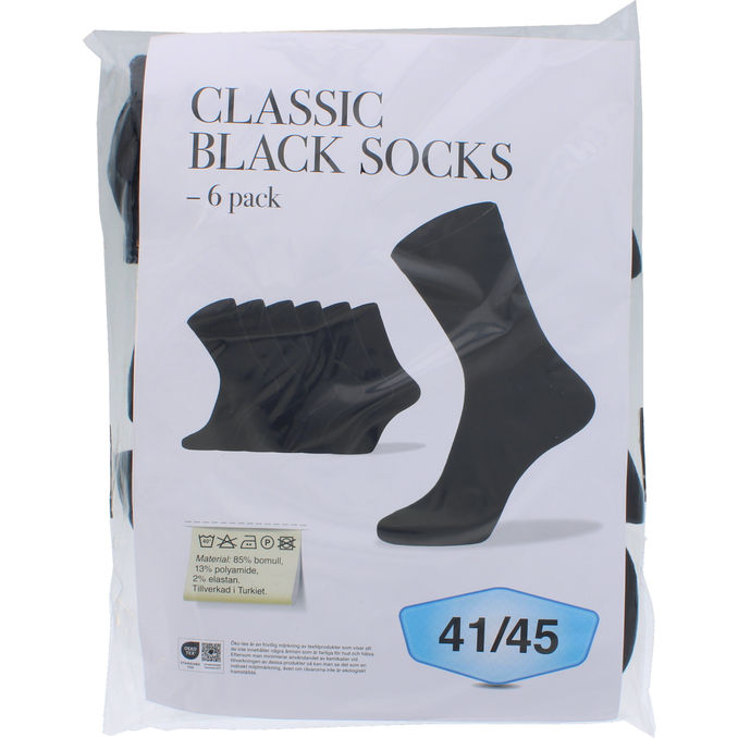 SEMIC Strømper Sorte (41/45) 6 par