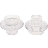 SEMIC Vendbare Lysestager i Glas 2 Stk