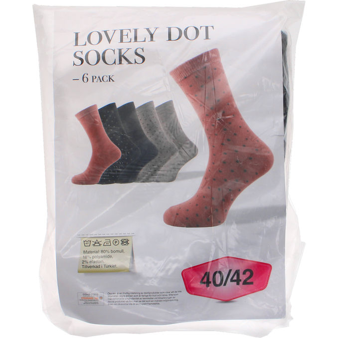 SEMIC Strumpor Stl. 40-42 Polka Dots 6-pack