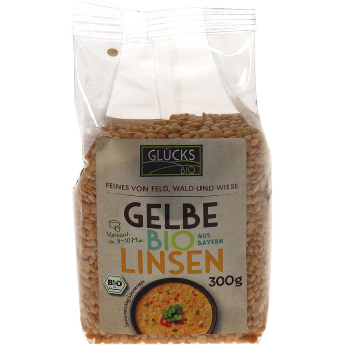 GLÜCKs BIO Linsen Gelb