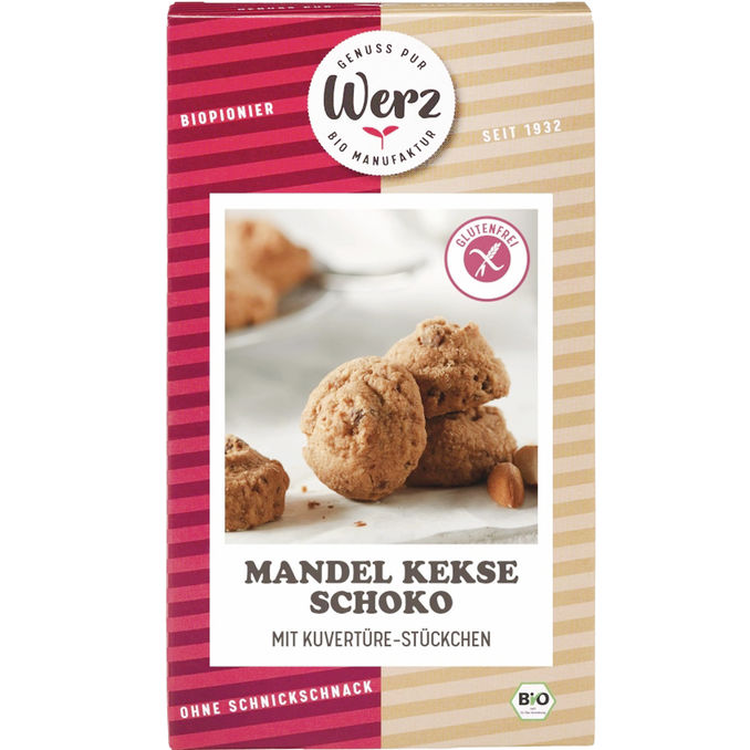 Werz BIO Mandel Kekse Schoko, Vollkorn, glutenfrei