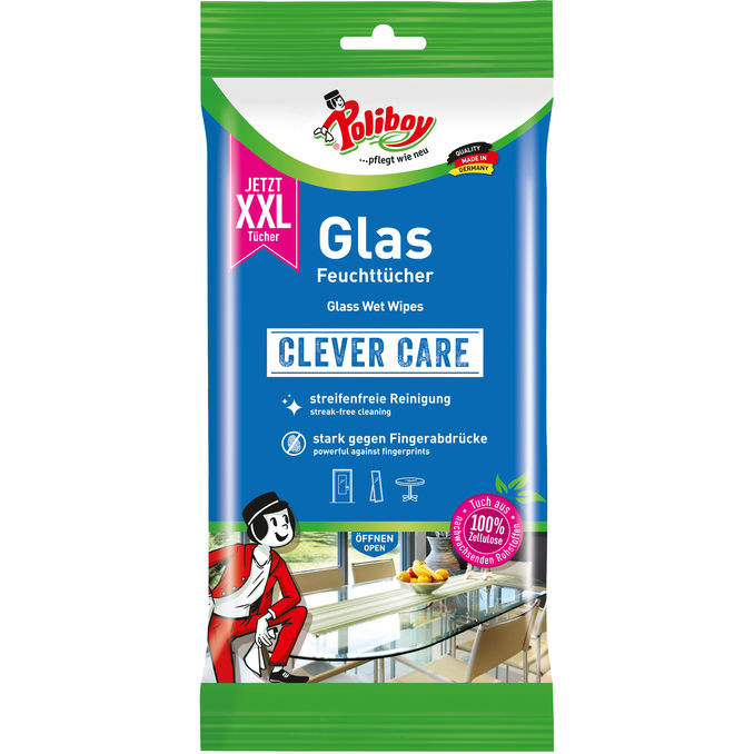 Poliboy Clever Care Glas Feuchttücher