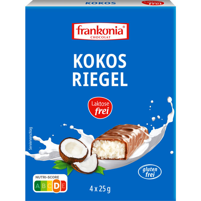 Frankonia Laktosefreier Kokosriegel, 4er Pack