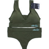Ellesse Bralette & G-streng Ribbet Str. XS Khaki