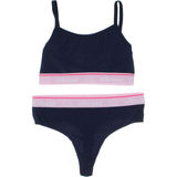 Ellesse Open Back Bralette & G-streng Str. S Navy