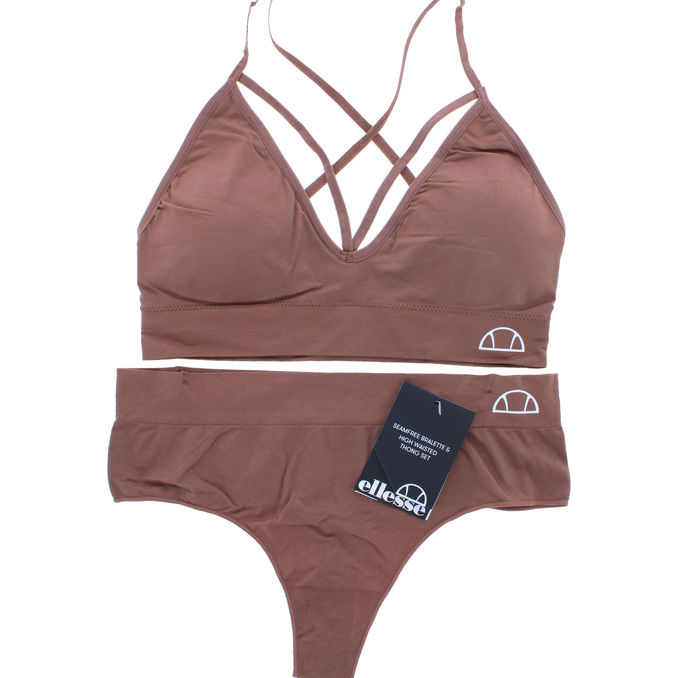 Ellesse Strappy BH & String Stl. XS Brun | 2 Pcs - Damkläder