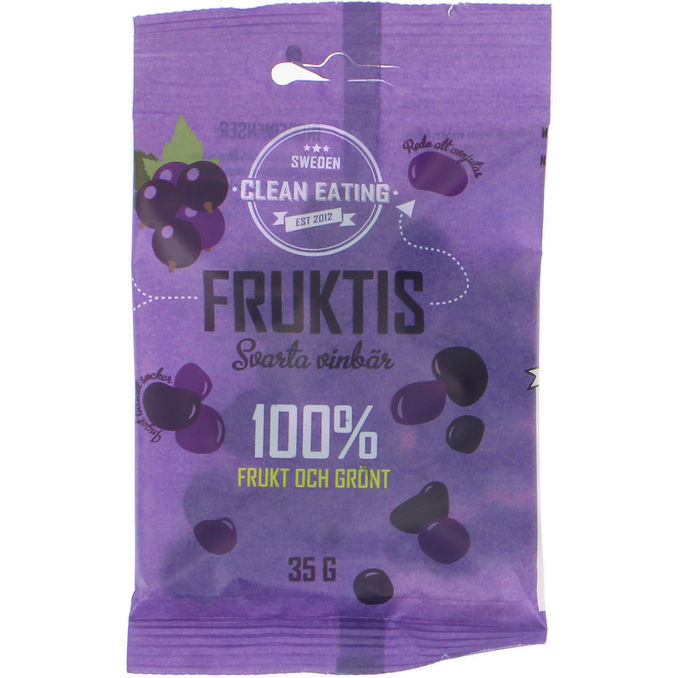 2 x Clean Eating Fruktis Solbærsnacks 35 g