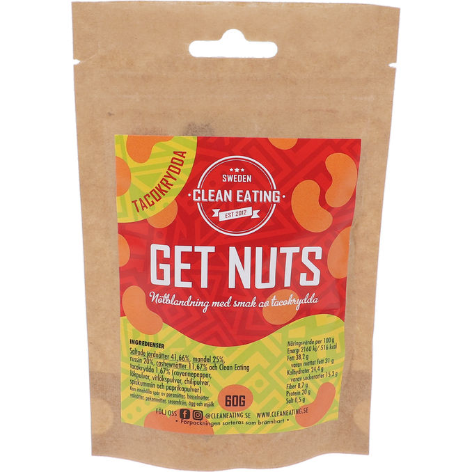 Clean Eating Nøddeblanding m. Tacokrydderi 60 g