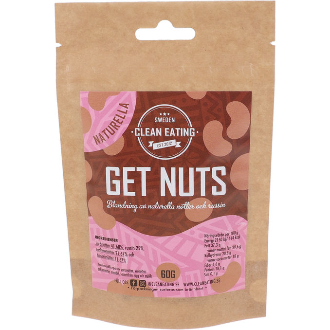 Clean Eating Nøddeblanding m. Rosiner 60 g
