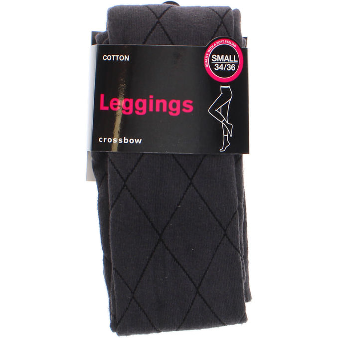 CROSSBOW Tights Bomull Stl. 34-36 Argyle Grå | 1 pcs - Damkläder