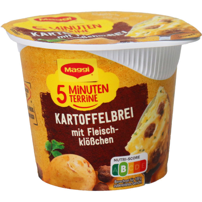 Maggi 5 Minuten Terrine Kartoffelbrei Fleisch Klößchen