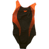 Speedo Badedragt Laneback Orange/Sort Str. 38