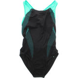 Speedo Badedragt Placement Laneback Sort/Neon Str 36
