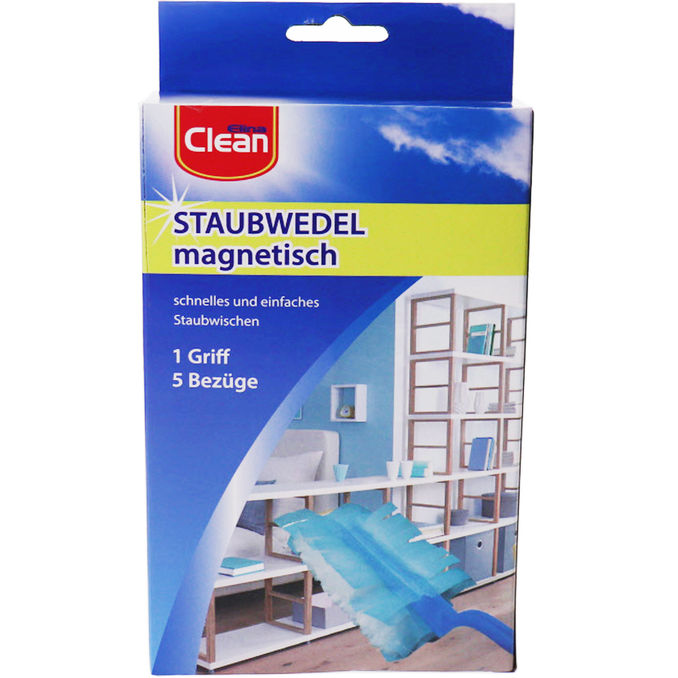 Elina Clean Magnetischer Staubwedel, 1 Halter + 5 Tücher