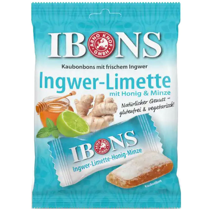 IBONS  Ingwer-Limette Kaubonbons 