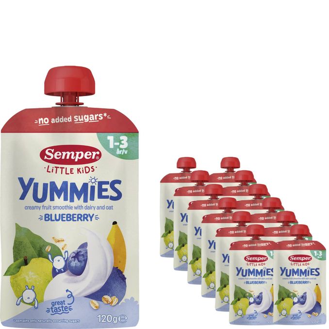 Semper Smoothie m. Blåbær & Havre 1-3 år 12-pak