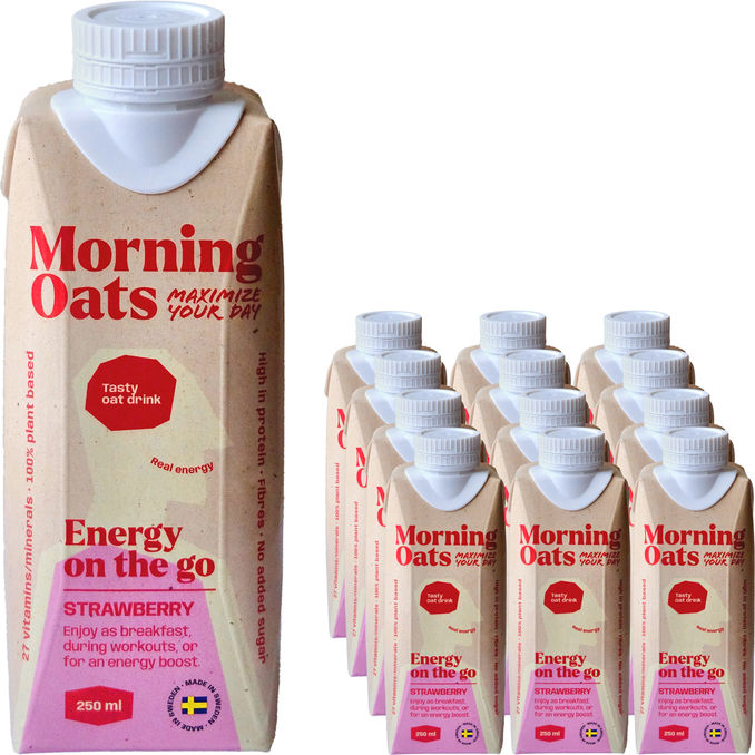 Morning Oats Kaurajuoma Breakfast Mansikka 12-pack