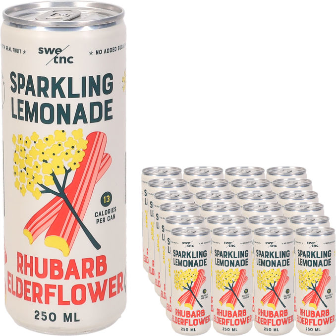 Swedish Tonic Lemonad Rabarber & Fläder 24-pack 