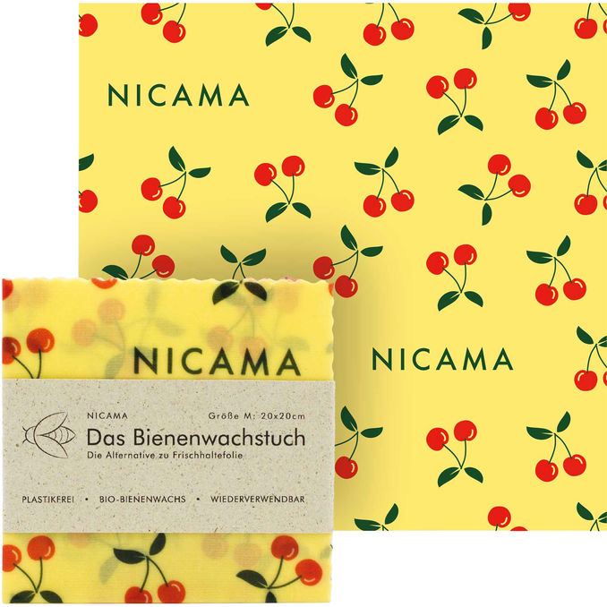 NICAMA Bienenwachstuch Knackige Kirsche M