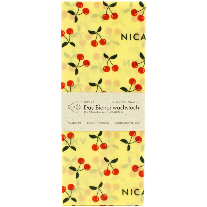 NICAMA Bienenwachstuch Knackige Kirsche XXL