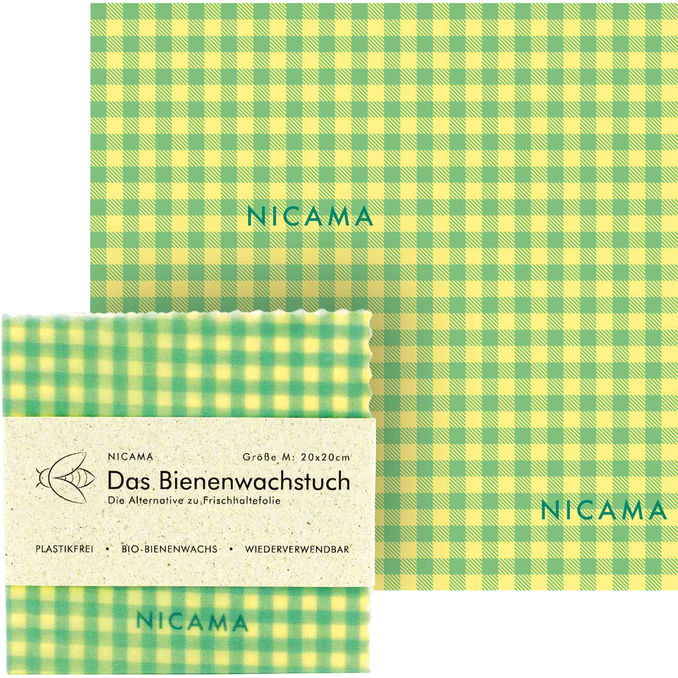 NICAMA Bienenwachstuch Klassisch Grün M