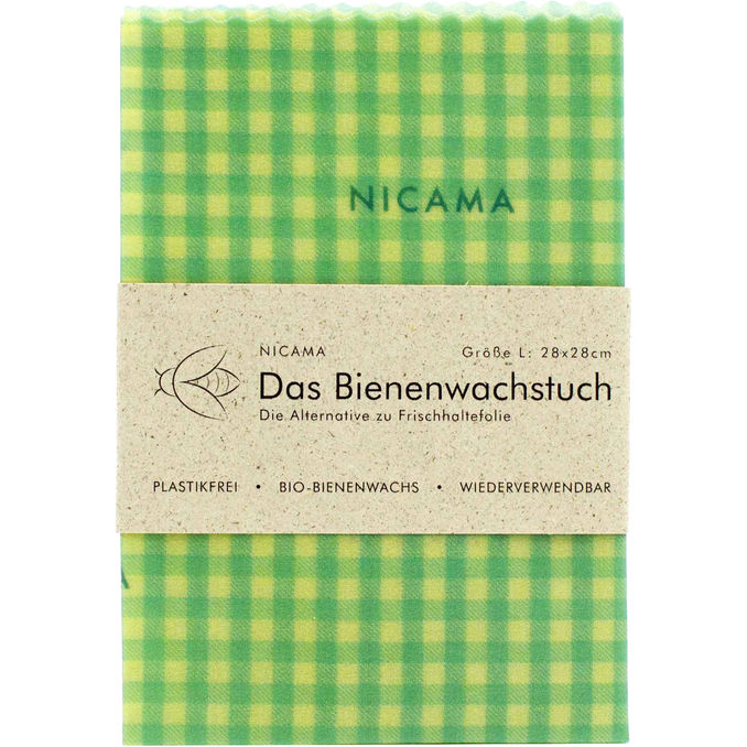 NICAMA Bienenwachstuch Klassisch Grün L