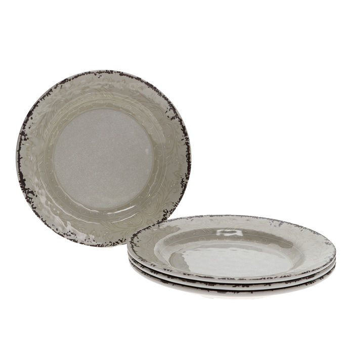 Gimex Teller-Set Stone Line Sand, 4-teilig