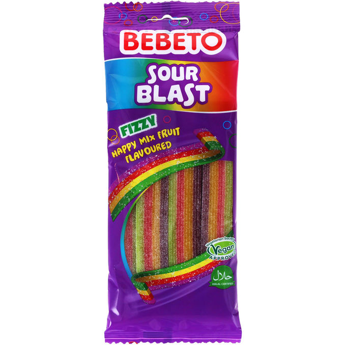 Bebeto Sour Blast Fizzy Slik m. Frugtsmag