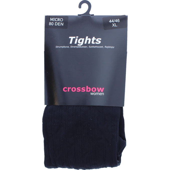 CROSSBOW Tights Ribbed Stl. 44-46 Svart