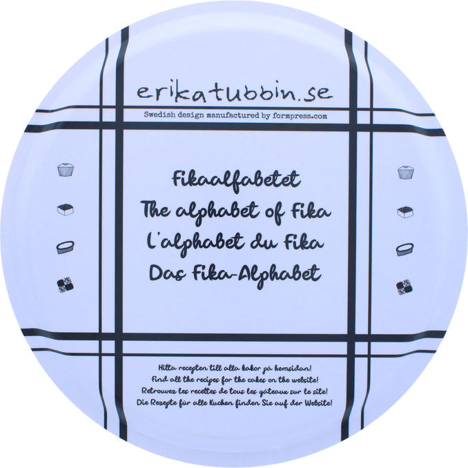 erika tubbin Rund Bricka ABC Fika 31cm