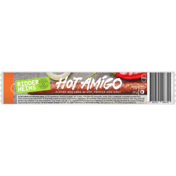 Ridderheims Ölkorv Hot Amigo 20g