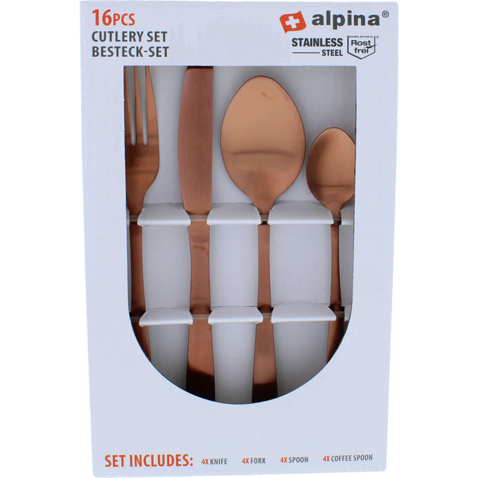 Alpina Bestickset Kopparfärg 16-pack