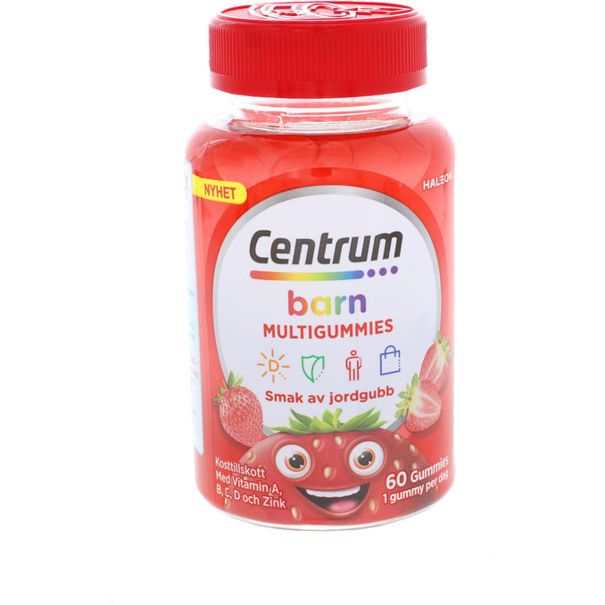 Centrum Multivitamin Vingummier Jordbær 60 Stk
