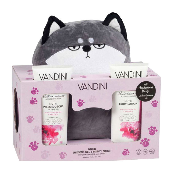 VANDINI Geschenkset Nutri mit Handwärmer-Katze
