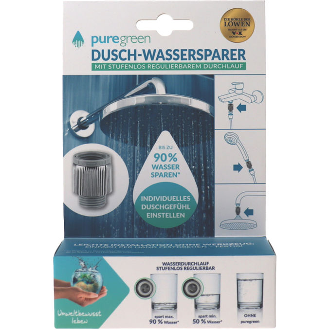 puregreen Wassersparer für die Dusche, chromfarben