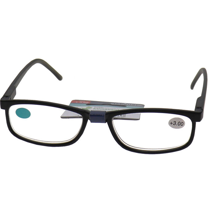 Star Optic Lesebrille eckig +2,5 Dioptrien schwarz