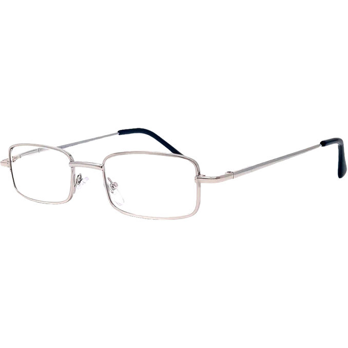 Star Optic Lesebrille Metall Vollrahmen +2,0 Dioptrien silber