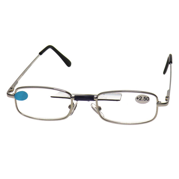 Star Optic Lesebrille Metall Vollrahmen +2,5 Dioptrien silber