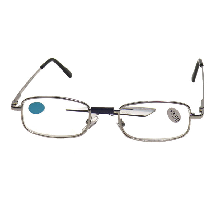 Star Optic Lesebrille Metall Vollrahmen +3,5 Dioptrien silber