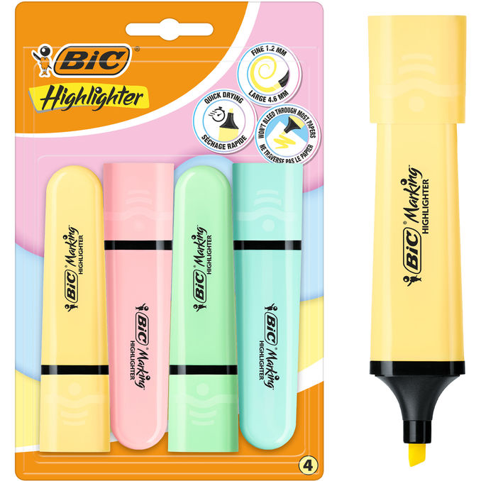 Bic Överstrykningspennor Pastel 4-pack